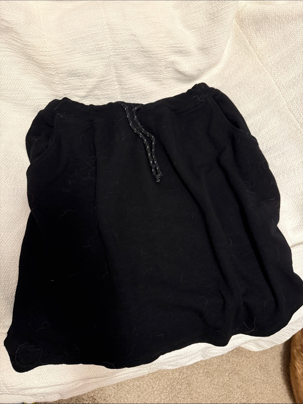 Evereve Black Drawstring Mini Skirt